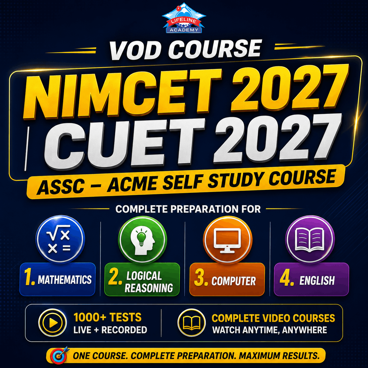 Live MCA entrance course: VOD COURSE | NIMCET 2027 | CUET 2027 (ASSC-ACME Self Study Course) – ACME Academy